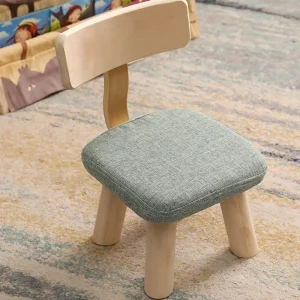 Baby Wooden Children's Stool Low Backrest Household Child Chair Small Nordic Backrest Taburete Infantil Children Furniture