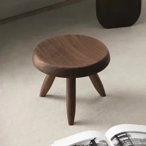 Creative Solid Wood Small Stool Household Living Room Coffee Table Stool Ash Wood Low Stool Children's Log Small Bench